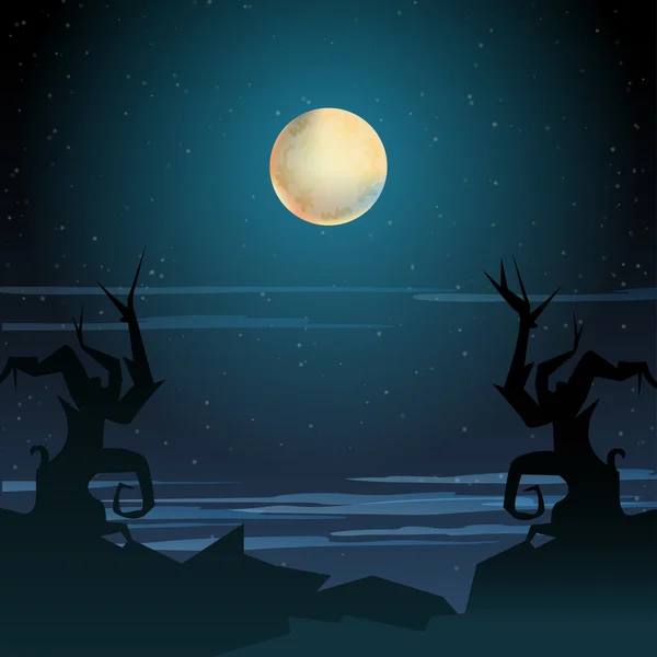 Illustration der Halloween-Landschaft — Stockvektor