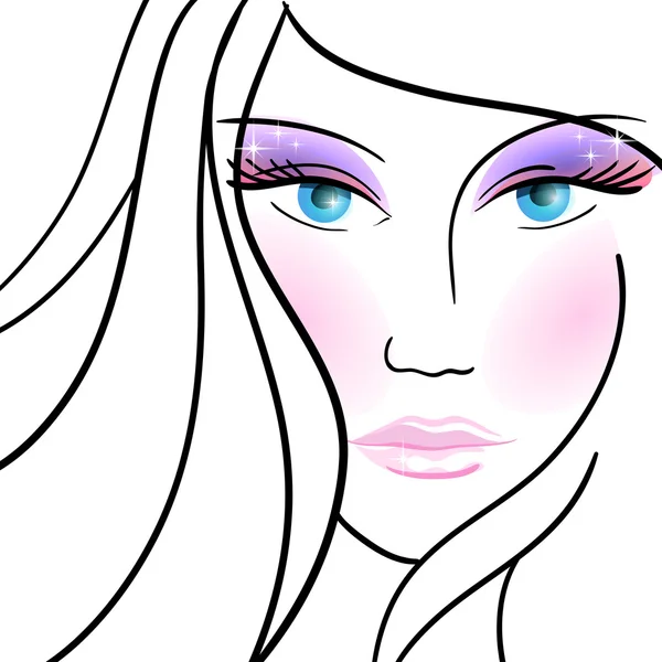 Illustration avec femme maquillée glamour. eps10 — Image vectorielle