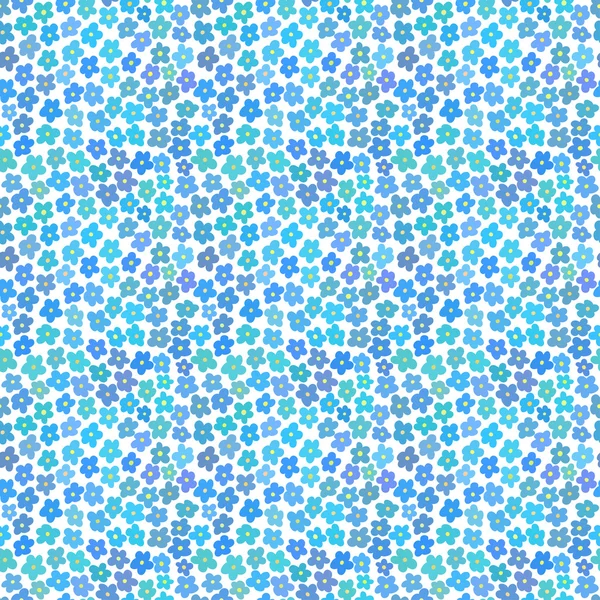 Seamless pattern with little blue flowers — Stock Vector