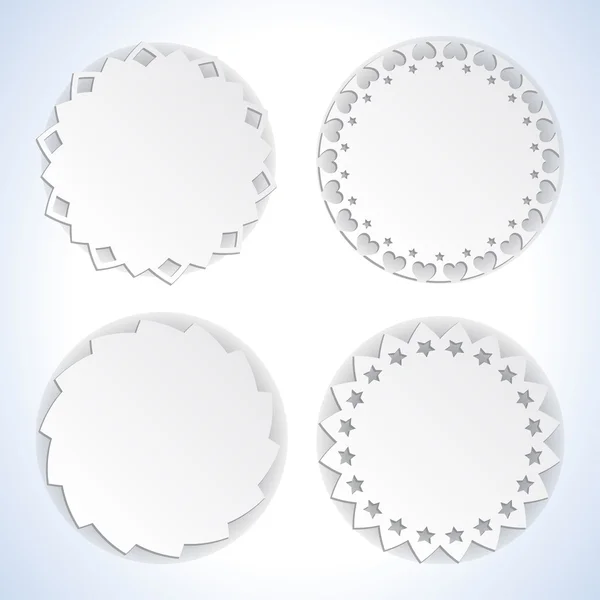 Ensemble de quatre étiquettes rondes en papier. eps10 — Image vectorielle