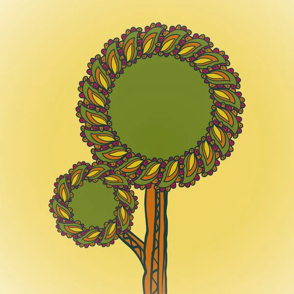 Illustration des dekorativen Baumes mit Textbereich — Stockvektor