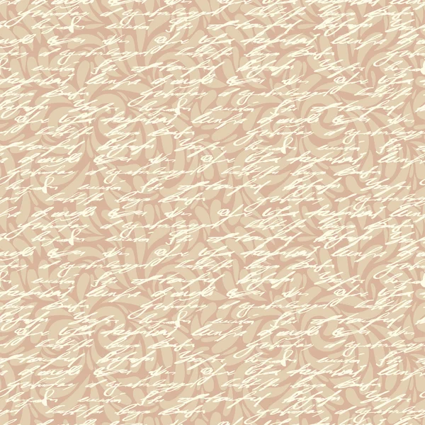 Abstracto patrón de escritura a mano sin costura con adorno floral — Vector de stock