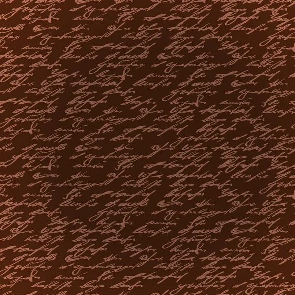 Sömlös brun elegans hand skriva mönster — Stock vektor