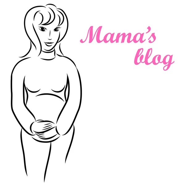 Hintergrund mit einer jungen Schwangeren — Stockvektor