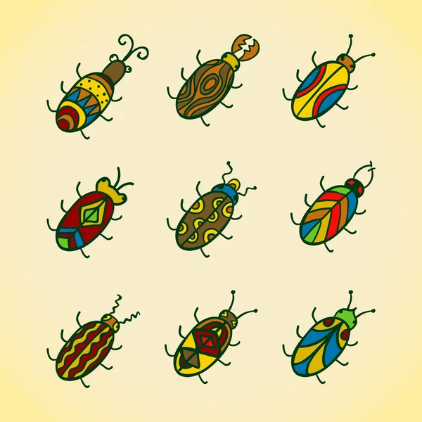 Cute bugs. Cartoon vector set — Stock Vector