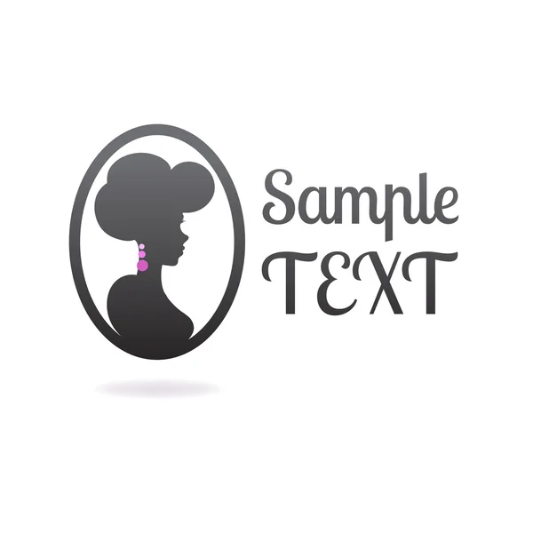 Cameo silhouette of cartoon beautiful woman — Stock Photo, Image