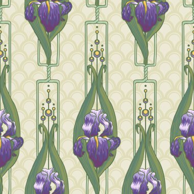 Süsen (bayrakları ile çiçek seamless modeli)
