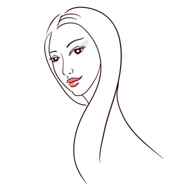 Elegance Hat sanatı: uzun saçlı kadın
