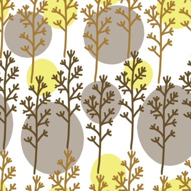 Dikişsiz desen çiçekler, yapraklar ve dallar