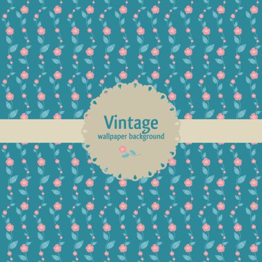 Vintage seamless modeli ile yuvarlak bayrak