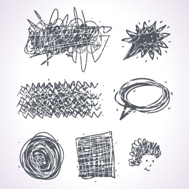 Grunge düşünce ve konuşma balonları. vektör çizim