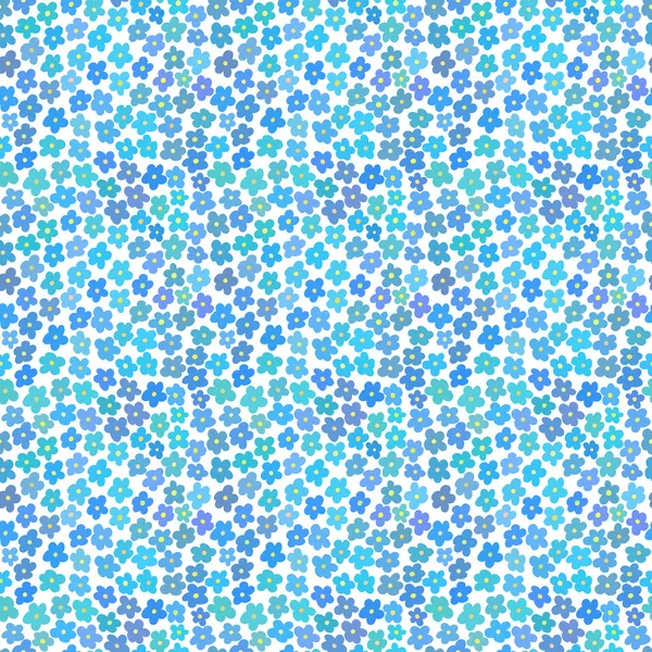 Seamless pattern with little blue flowers — Stok Vektör