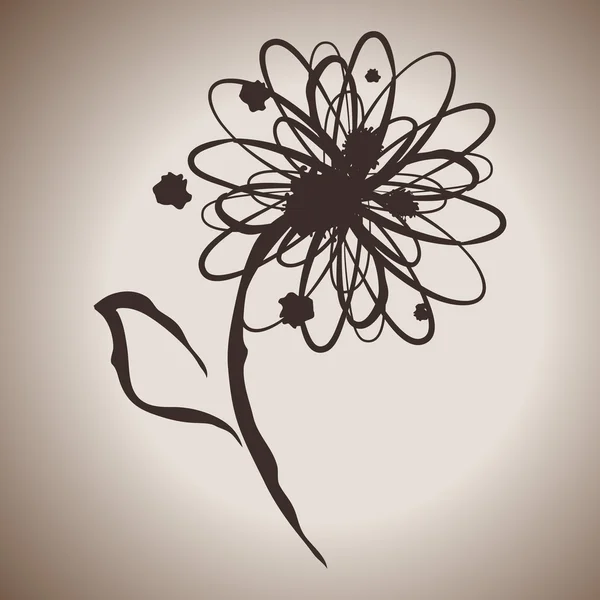 Grunge elegantie inkt splash afbeelding met daisy of gerbera bloem — Stockvector