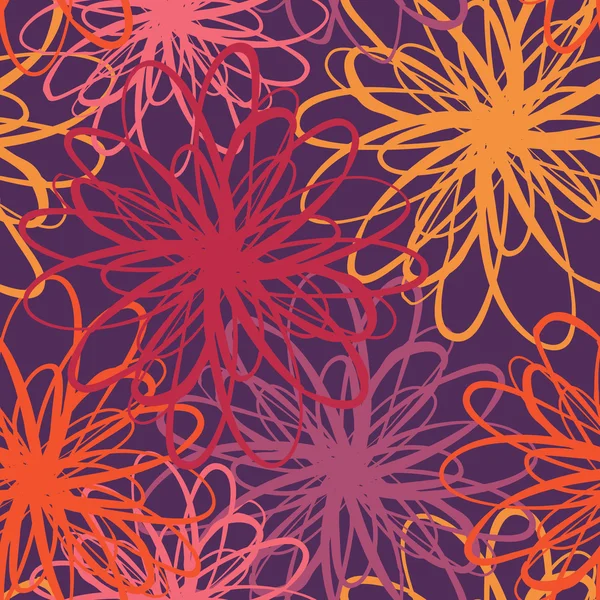 Modèle graphique abstrait d'élégance transparente avec des croquis de fleurs — Image vectorielle