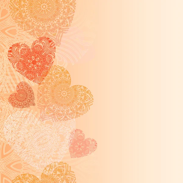 Hearts card with lace hearts — Stock Vector