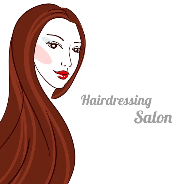 Salone di parrucchiere modello banner con linea moda ragazza — Vettoriale Stock