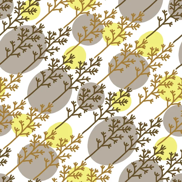 Nahtloses Muster mit Blumen, Blättern und Zweigen — Stockvektor