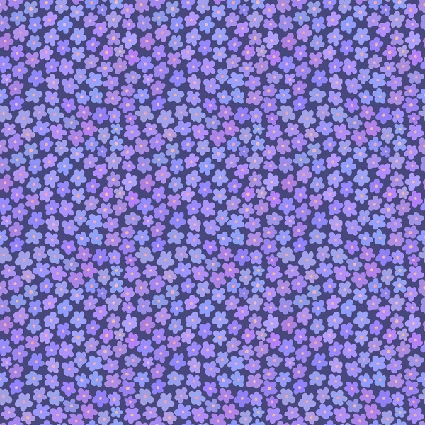 Modèle sans couture avec de petites fleurs violettes — Image vectorielle