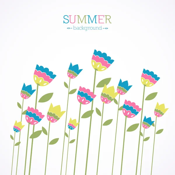 Καλοκαίρι φόντο με φωτεινό bellflowers — Διανυσματικό Αρχείο
