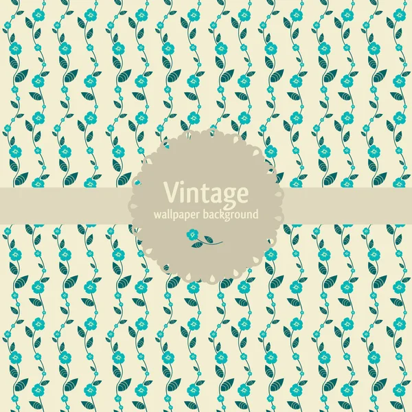 Vintage seamless pattern with round banner — Stock Vector