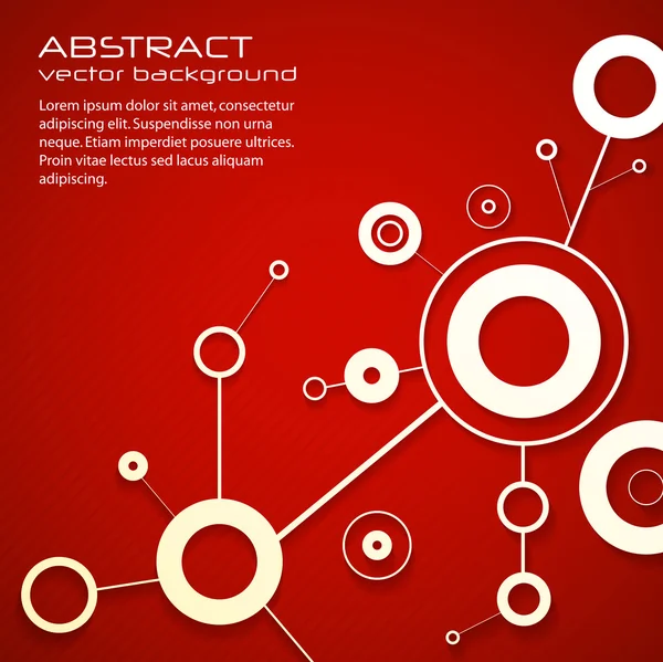 Fondo rojo moderno abstracto de la ciencia con círculos y líneas. eps10 — Archivo Imágenes Vectoriales