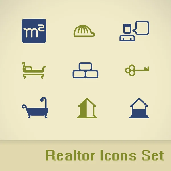 Vector real estate icons. Realtor icon set. EPS 8 — Stock Vector