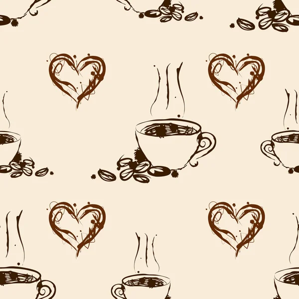 Seamless coffee pattern. Vintage background — Stock Vector