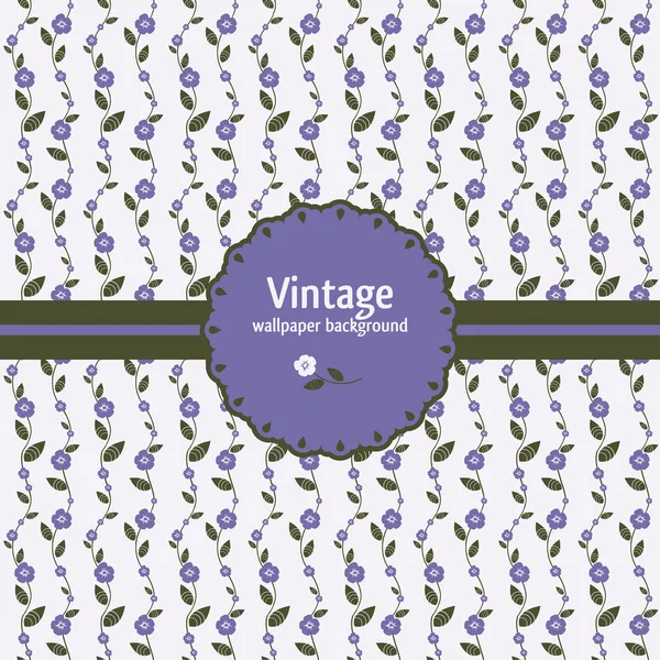 Patrón vintage sin costuras con banner redondo — Vector de stock
