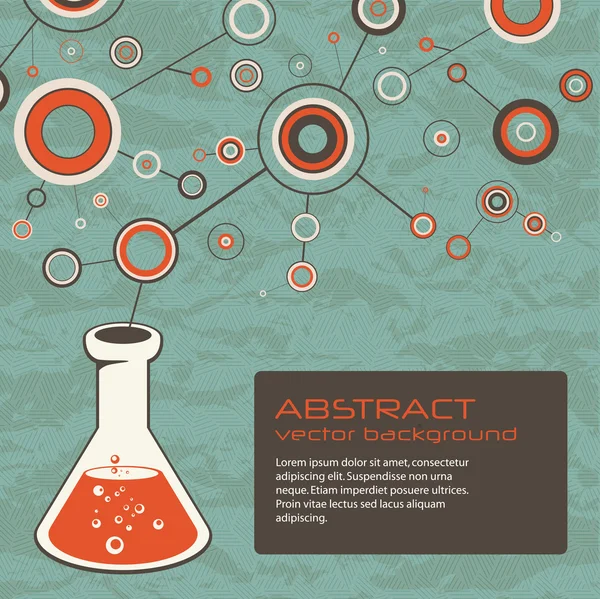 Antecedentes científicos abstractos con frasco — Vector de stock