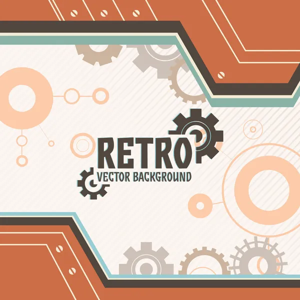 Vector background with gear and cogwheel in retro color — Stock Vector