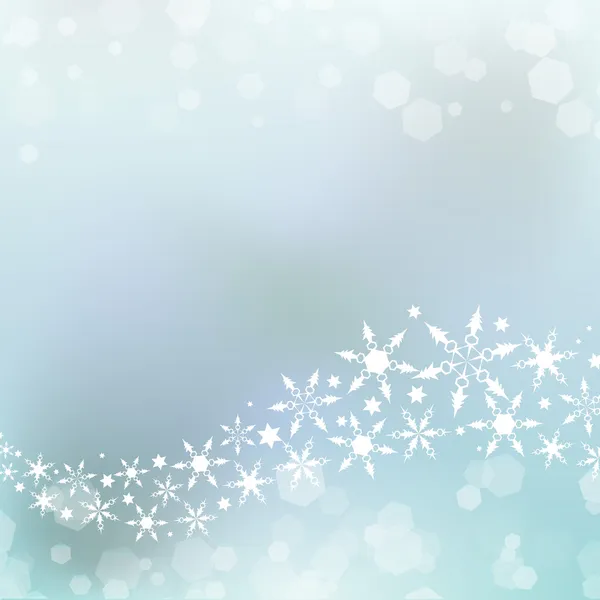 Winter or Christmas style background with wave of snowflakes — Stock Vector