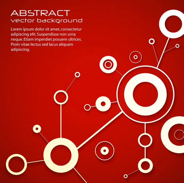 抽象现代红色背景下的科学与圆和直线。eps10 图库矢量图片