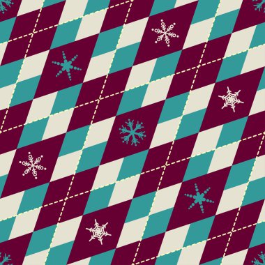 vektör desen rhombus ve kar taneleri