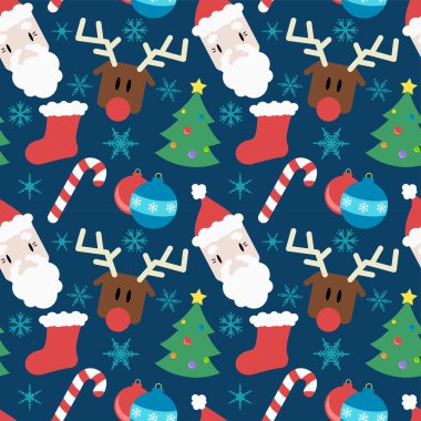 komik vektör desen Noel elemanları ile