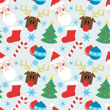 komik vektör desen Noel elemanları ile