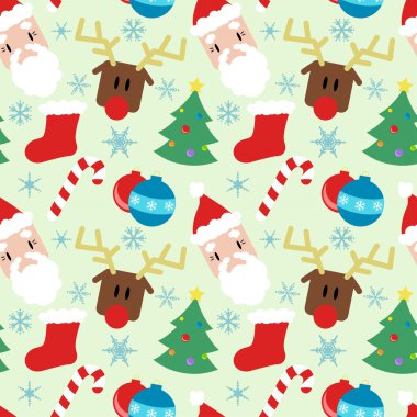 komik vektör desen Noel elemanları ile