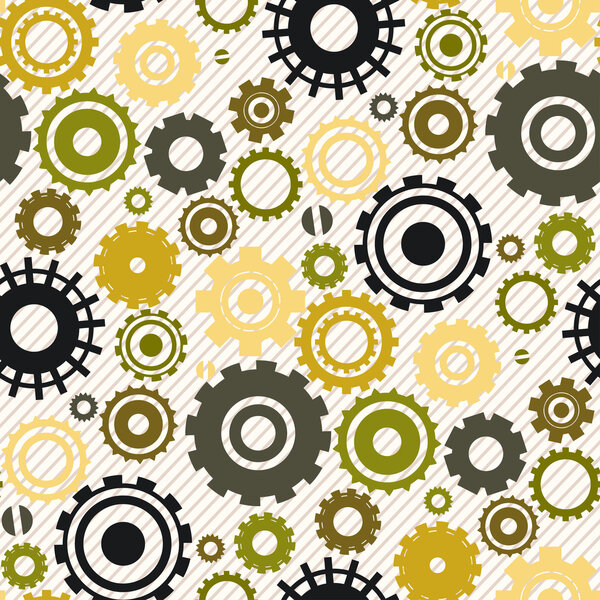 Бесшовный ретро-рисунок с шестеренкой
