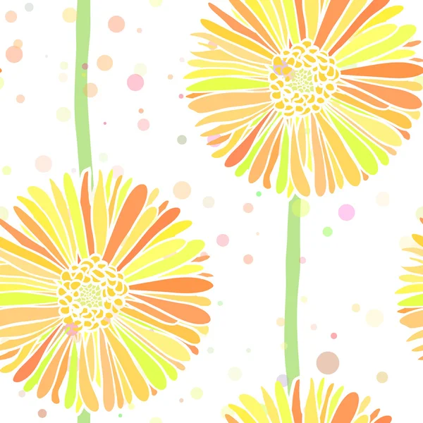 Fondo sin costura vectorial de flores de margarita de verano — Archivo Imágenes Vectoriales