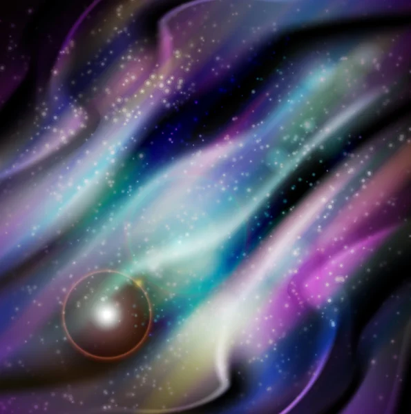 宇宙塵スペースでのベクトルの背景 — ストックベクタ