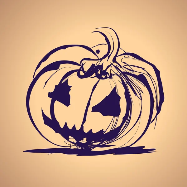 Halloween inkoust úvodní obrázek s dýně — Stockový vektor