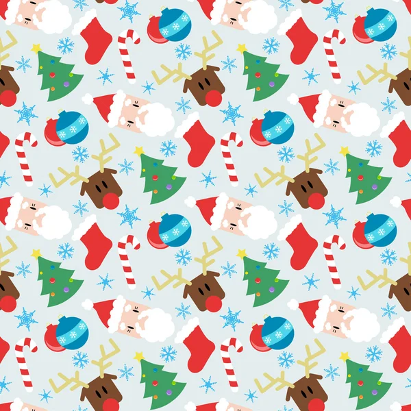 Funny vector pattern with Christmas elements — Stock Vector