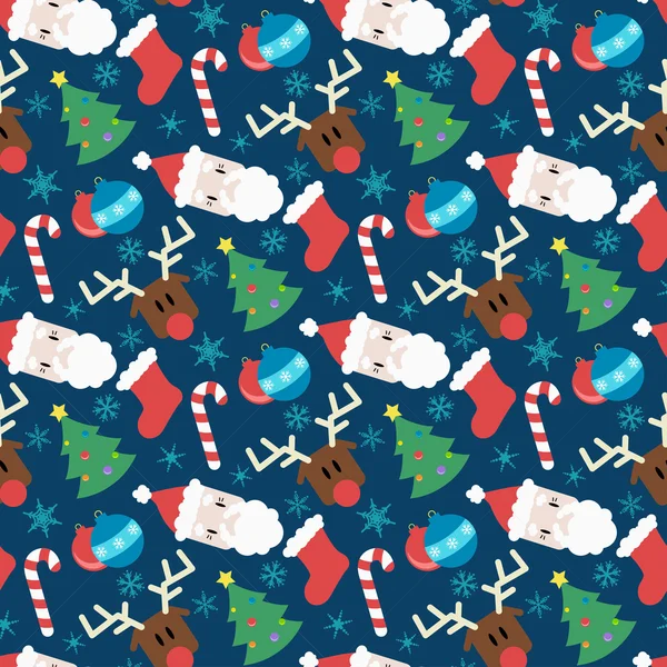 Funny vector pattern with Christmas elements — Stock Vector