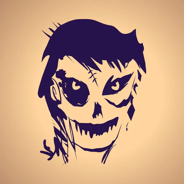 Ilustración de salpicaduras de tinta de Halloween con zombie — Vector de stock