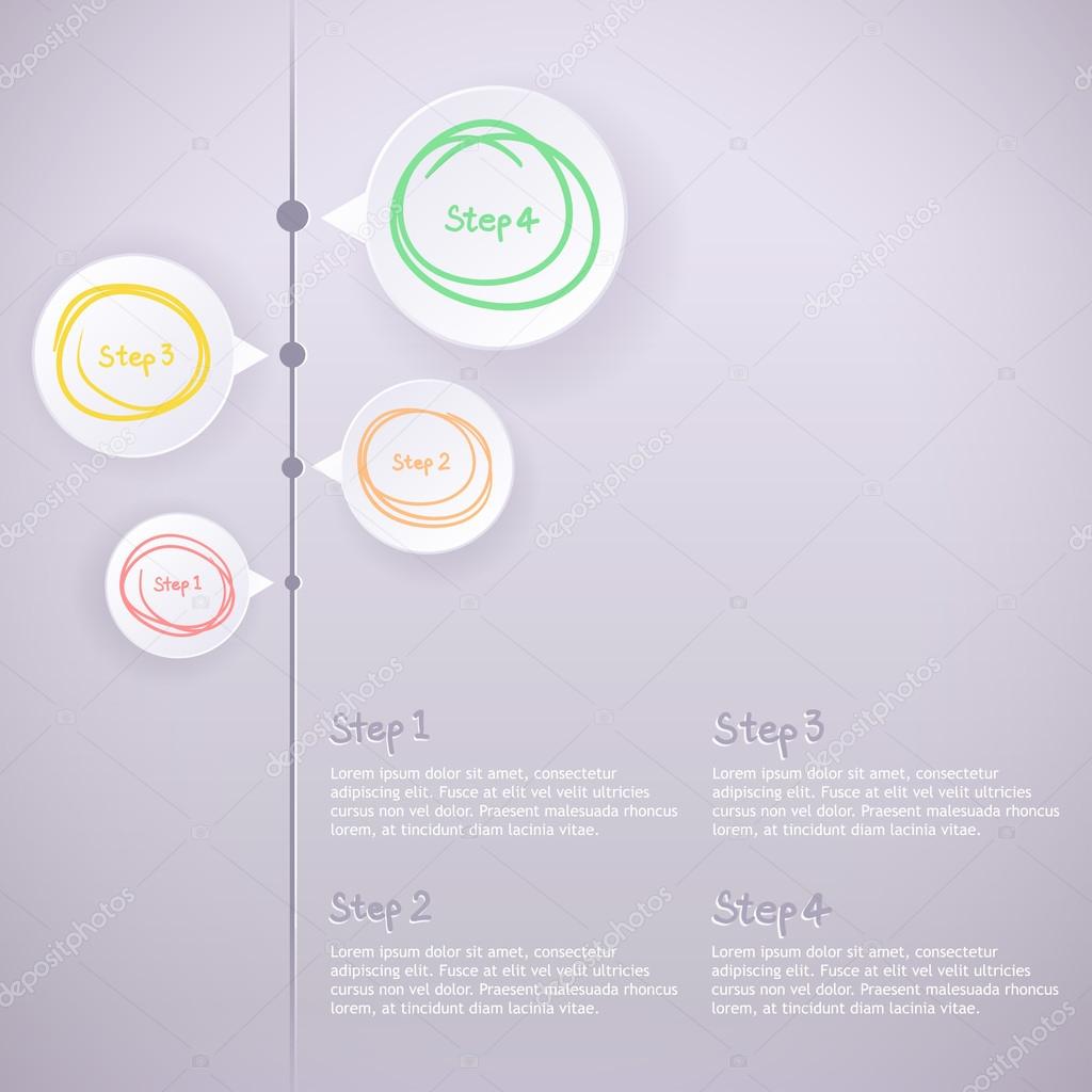 Modern design template step by step for inforgraphic