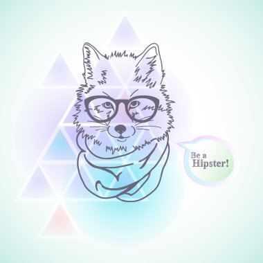 hippi moda fox illüstrasyon