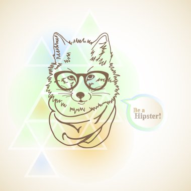 hippi moda fox illüstrasyon