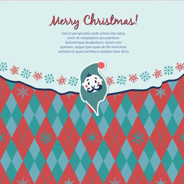 Retro Christmas card with knitted elements — Stock Vector