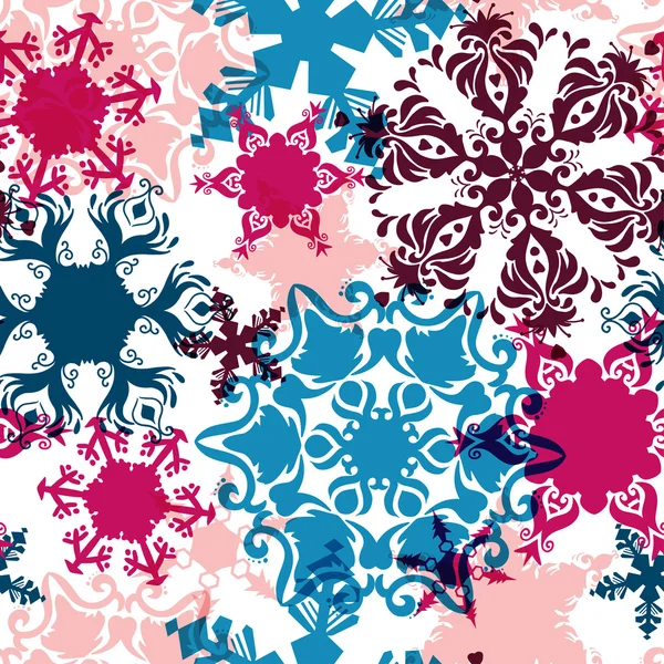 Christmas pattern with delicate snowflakes — Stock Vector