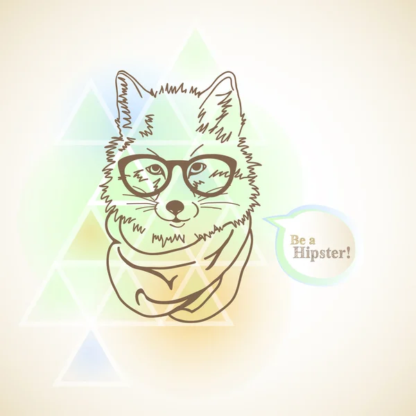 Illustration de hipster fashion fox — Stock vektor