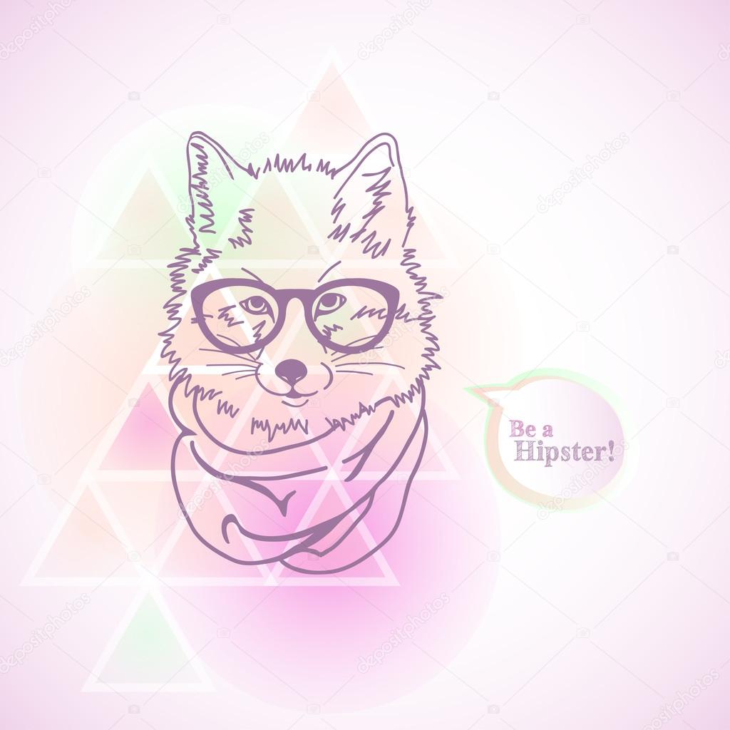 Hipster fashion fox illustration